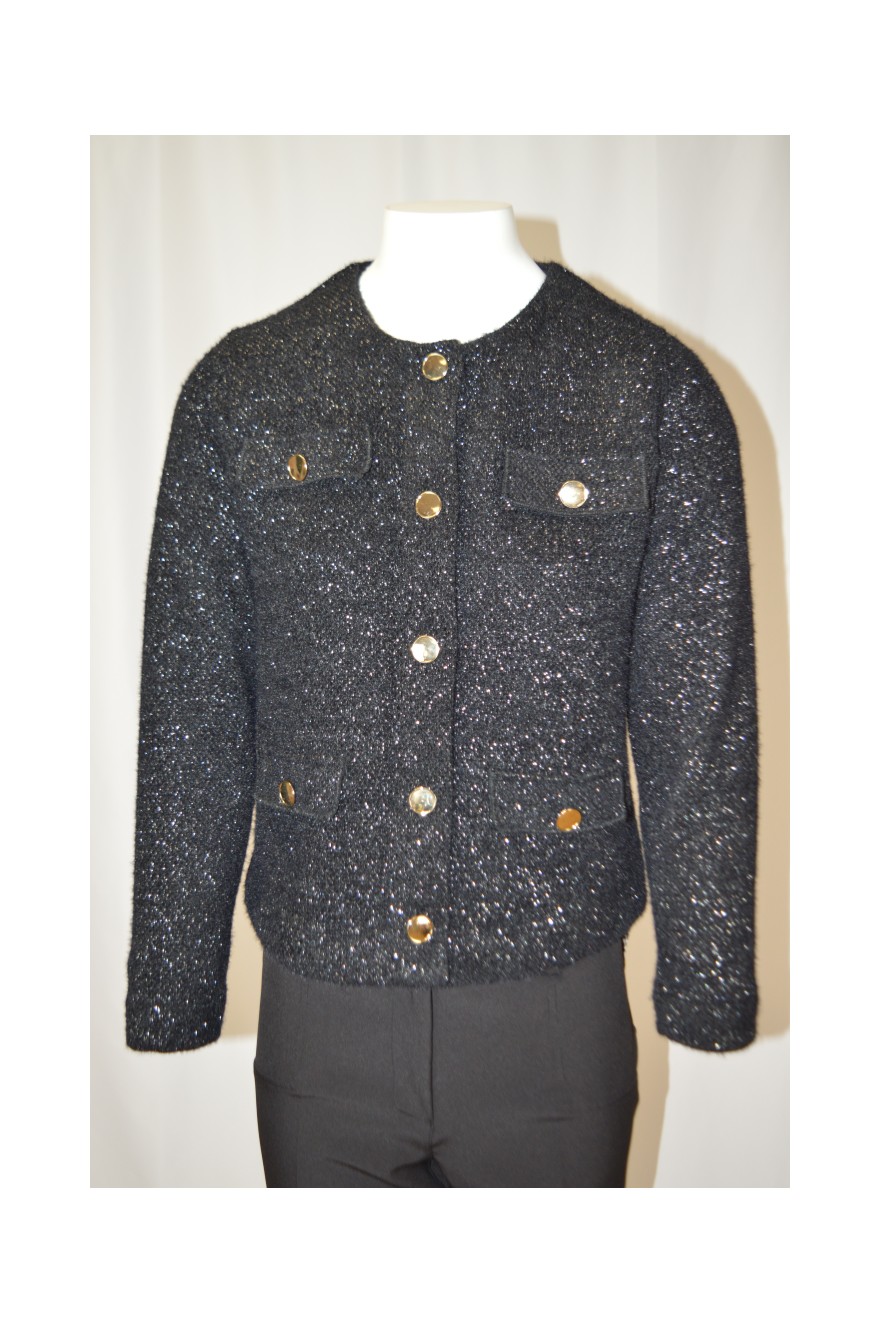 Gilet Noir à Paillettes Siren - Taille M-L - Occasion Très Bon état