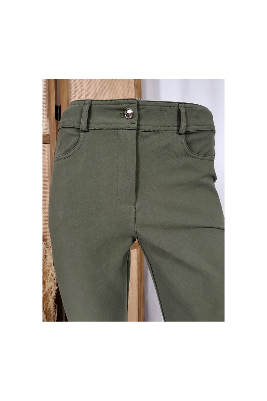 Pantalon Corsaire (pantacourt) Femme SUNVALLEY Cramay - Taille 38/40, Couleur Kaki, Coton/nylon - Neuf étiqueté